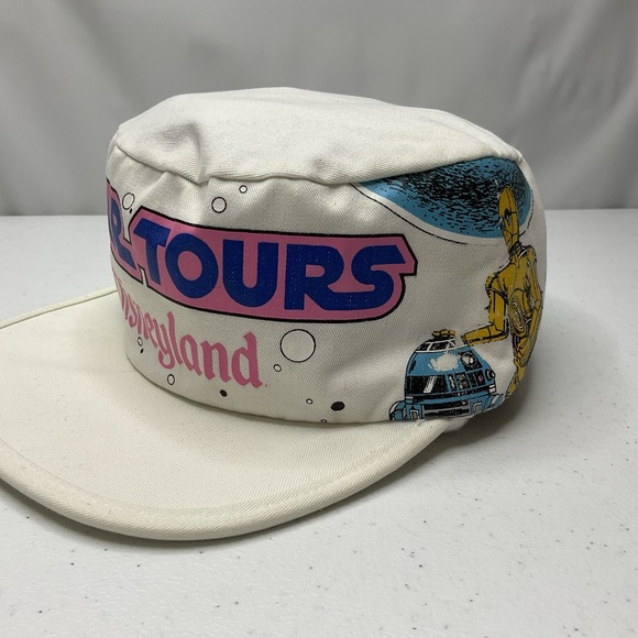 Vintage Star Wars Tours Hat Fitted Cap R2 D2 Retro 80s Disneyland Parks USA - Picture 11 of 11